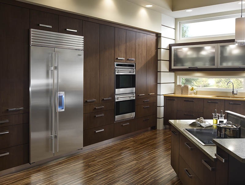 Дизайн Кухни Встроенной Техникой И Холодильником