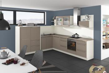 Угловая кухня Соната 305/270 см матовый лава/магнолия