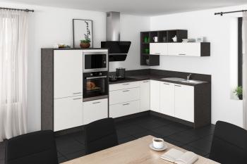 Угловая кухня Гота 305/185 см белый матовый/антрацит
