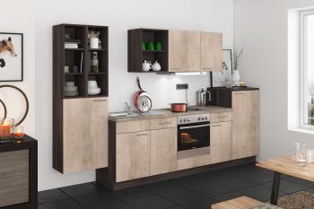 Прямая кухня Альпина 320 см бетон светлый/дуб серый