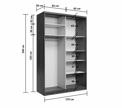 Шкаф-купе двухдверный Айсберг V1 170 см белый матовый